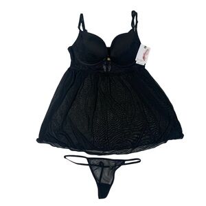 Jessica Simpson New With Tags Sheer Lacy Nighty Thing Set Padded Bra Size Medium